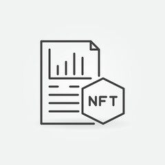 Poster - NFT Statistics linear vector Non-fungible Token concept icon