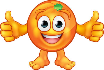 Sticker - Orange Fruit Mascot Cartoon Character