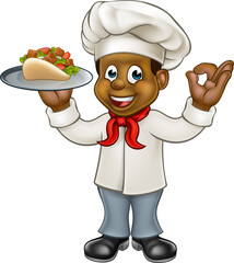 Canvas Print - Cartoon Chef Kebab