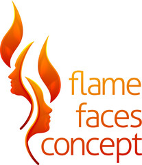 Sticker - Flame Faces Concept