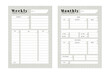 Template of personal budget plan, monthly, weekly and Trendy gray colors. Budget planner weekly and monthly