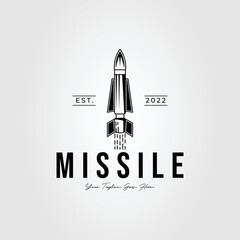 Wall Mural - missile weapon or rocket launcher logo vector illustration design.