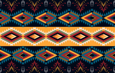 Wall Mural - Geometric ethnic pattern seamless. ethnic seamless pattern. Design for cloth business, curtain, background, carpet, wallpaper, clothing, wrapping, Batik, fabric,Vector illustration.