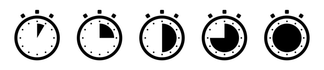 Poster - timers icon set. stopwatch, timer icons set. timer and stopwatch icons. countdown timer collection. 