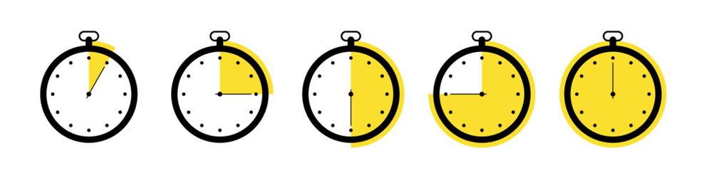 Poster - timers icon set. stopwatch, timer icons set. timer and stopwatch icons. countdown timer collection. 