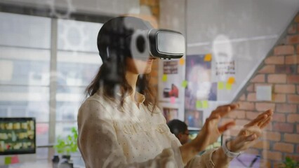 Poster - Animations of gears on women wearing vr headsets
