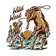 Wild west cowboy illustration