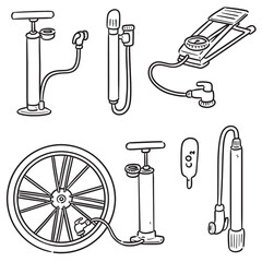 Wall Mural - vector set of bicycle pump