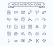 Home inspection line vector icons set. House repair small outline icons. 24x24 px. Pixel Perfect. Editable stroke.