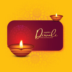 Wall Mural - .Indian religious festival diwali lamps card background