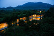 © Matthew Wakem - Heritance Kandalama Hotel at dusk. Dambulla, Sri Lanka. Heritance Kandalama is a hotel designed by Sri Lankan architect Geoffrey Bawa.