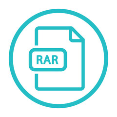 Poster - RAR file icon isolated of flat style. Vector illustration design.