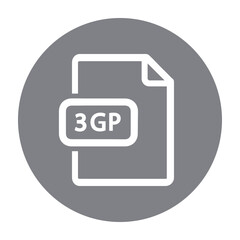 Sticker - 3gp, file, video icon 