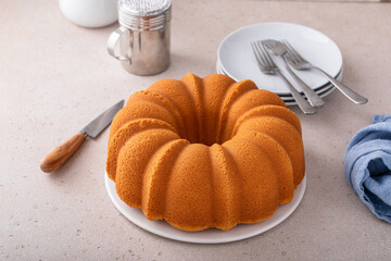 Wall Mural - Traditional vanilla or sour cream bundt pound cake