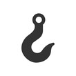 Cran hook icon. Winch symbol. Sign industrial hook vector flat.