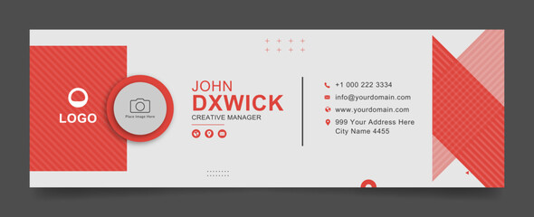 Wall Mural - Email signature template design. Corporate email signature banner for business or company