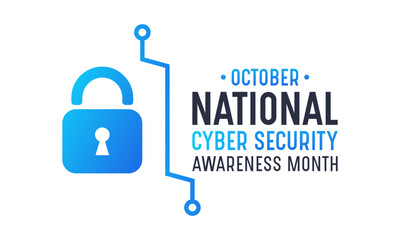 national cyber security awareness month is observed every year in october. cyber security banner vec