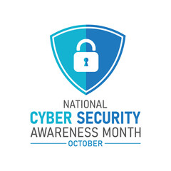 national cyber security awareness month is observed every year in october. cyber security banner vec