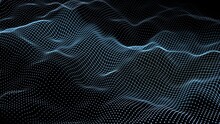 Blue Plexus Particles 3d Illustration Background , Minimal Polygon Animation. Can Be Used To Represent Artificial Intelligence, Quantum Physics, Data Analysis Or A Luxury Geometric Network