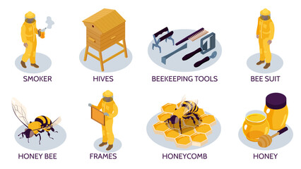 Wall Mural - Beekeeping Compositions Set