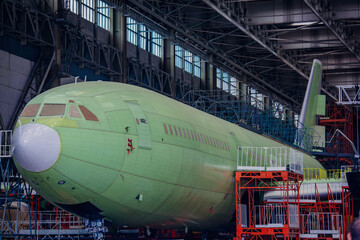 Process of assembling of aircraft in the factory