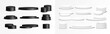 © Happy-Lucky - Set of black and white circle podium isolated on transparent background. Stage empty for product display, advertising, show, contest, award, and winner. Platform studio. Vector illustration.
