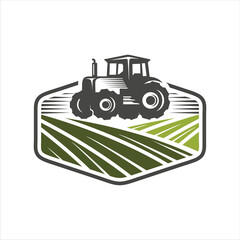 Wall Mural - Tractor Agriculture logo design template. Farming, agriculture logo template vector illustration