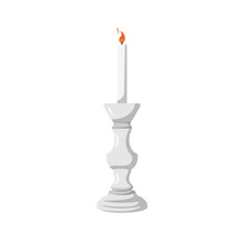 Candlestick Flat Illustration. Clean Icon Design Element On Isolated White Background