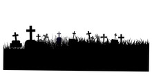 Silhouette Of Graveyard Background Image