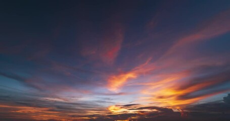 Wall Mural - 4k dramatic sky with clouds,time lapse sunset sky cloud red purple cloudscape time lapse background 
