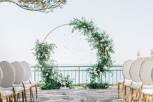 Wedding Arch On The Background Of The Sea