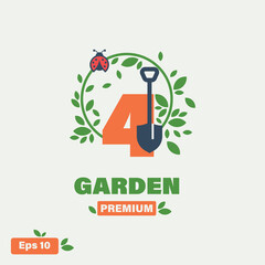 Wall Mural - Garden Numeric 4 Logo