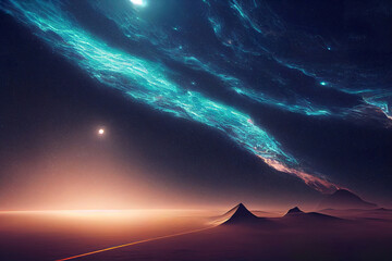 Wall Mural - abstract colorful background with space, light rays, colorful light explosion, digital illustration,