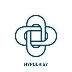 Wall Mural - hypocrisy icon from zodiac collection. Thin linear hypocrisy, fraud, man outline icon isolated on white background. Line vector hypocrisy sign, symbol for web and mobile