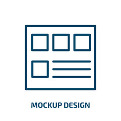 Poster - mockup design icon from web hosting collection. Thin linear mockup design, mockup, phone outline icon isolated on white background. Line vector mockup design sign, symbol for web and mobile