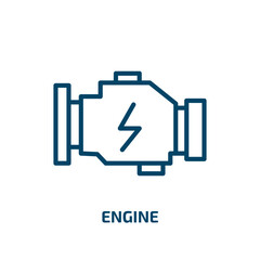 Poster - engine icon from web collection. Thin linear engine, motor, repair outline icon isolated on white background. Line vector engine sign, symbol for web and mobile