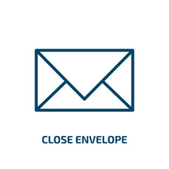 Poster - close envelope icon from web collection. Thin linear close envelope, mail, letter outline icon isolated on white background. Line vector close envelope sign, symbol for web and mobile