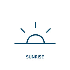 Poster - sunrise icon from weather collection. Thin linear sunrise, sun, sunset outline icon isolated on white background. Line vector sunrise sign, symbol for web and mobile
