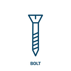 Poster - bolt icon from weather collection. thin linear bolt, thunderbolt, thunder outline icon isolated on w