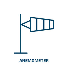 Poster - anemometer icon from weather collection. Thin linear anemometer, wind, measurement outline icon isolated on white background. Line vector anemometer sign, symbol for web and mobile