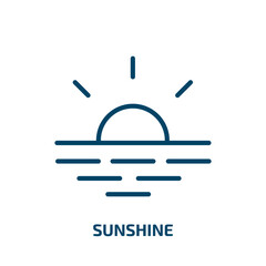 Poster - sunshine icon from weather collection. Thin linear sunshine, weather, sun outline icon isolated on white background. Line vector sunshine sign, symbol for web and mobile