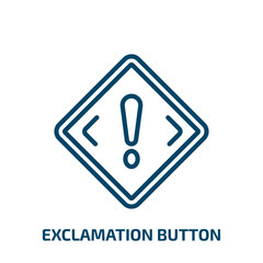 Poster - exclamation button icon from user interface collection. Thin linear exclamation button, exclamation, mark outline icon isolated on white background. Line vector exclamation button sign, symbol for web