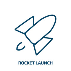 Wall Mural - rocket launch icon from user interface collection. thin linear rocket launch, rocket, space outline 