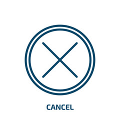 Poster - cancel icon from user interface collection. thin linear cancel, button, check outline icon isolated 