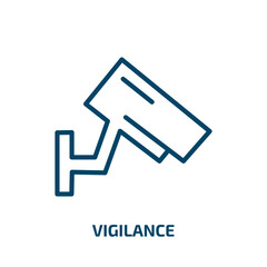 Poster - vigilance icon from user interface collection. Thin linear vigilance, protection, safety outline icon isolated on white background. Line vector vigilance sign, symbol for web and mobile