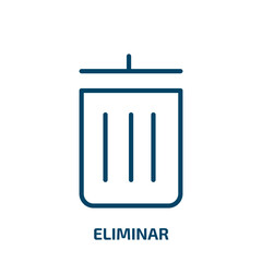 Poster - eliminar icon from user interface collection. Thin linear eliminar, office, up outline icon isolated on white background. Line vector eliminar sign, symbol for web and mobile