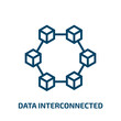 data interconnected icon from user interface collection. Thin linear data interconnected, data, network outline icon isolated on white background. Line vector data interconnected sign, symbol for web