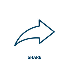 Poster - share icon from user interface collection. Thin linear share, network, business outline icon isolated on white background. Line vector share sign, symbol for web and mobile