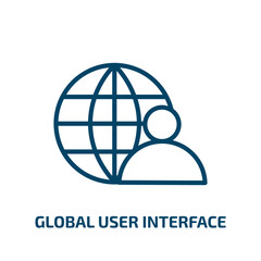 Poster - global user interface icon from user interface collection. Thin linear global user interface, global, interface outline icon isolated on white background. Line vector global user interface sign,