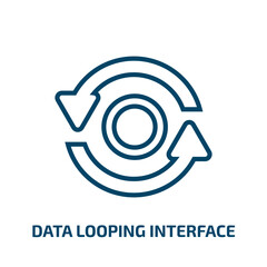 Poster - data looping interface icon from user interface collection. thin linear data looping interface, data